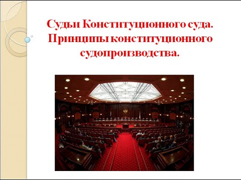 Судьи Конституционного суда   Принципы конституционного судопроизводства