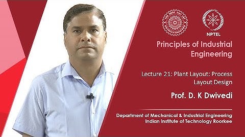 Lec 21: Plant Layout: Process Layout Design