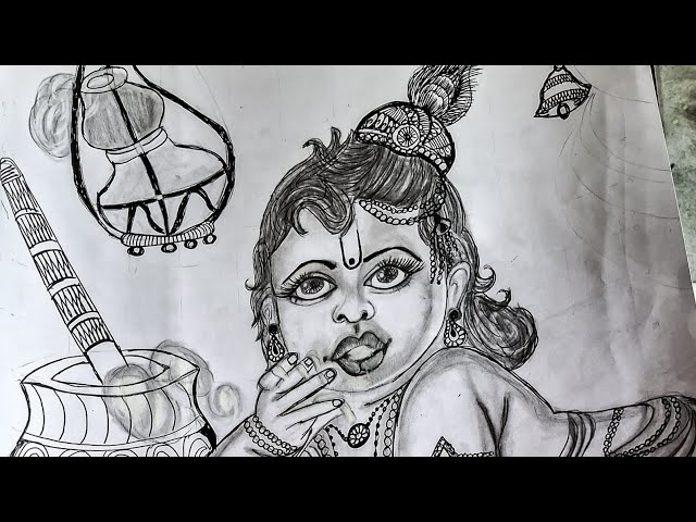 How to draw a simple and easy drawing of krishna and balram using oil  pastels/ Janmashtami special - YouTube