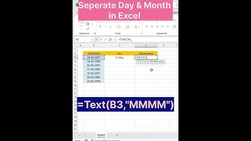 Seperate Day & Month in Excel interview Questions #excel #tricks #microsoftexcel #shortvideo #job