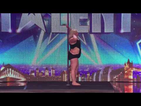 ▶Fat Lady on pole dancing masterclass - Britain's Got Talent 2014
