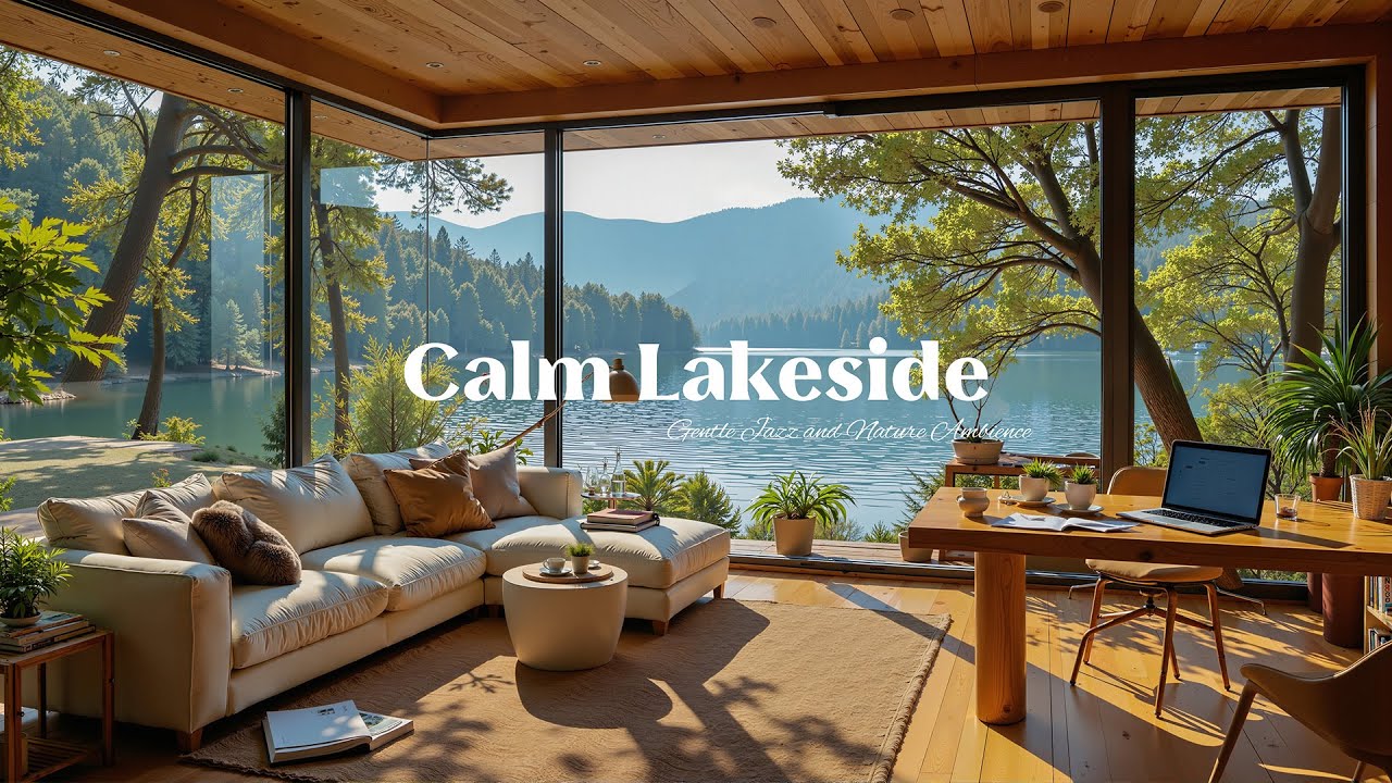 Calm Lakeside Workspace Jazz☕Gentle Jazz and Nature Ambience for Focused Work, Study and Relaxation