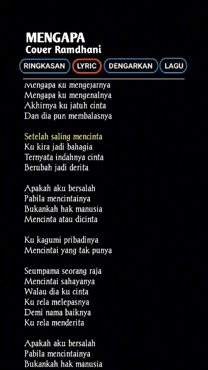 Mengapa - Rhoma Irama || Cover Ramdhani || lirik lagu viral tiktok #mengapa #rhomairama  #coverlagu
