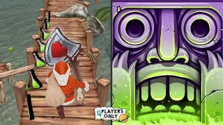 Zombie Run HD [BAD SANTA Winter Holiday] VS Temple Run 2 [MARIA SELVA CALAVERA, SPOOKY SUMMIT] screenshot 2