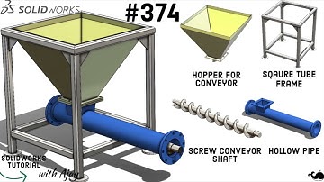 Timelapse of Feeding Hopper Conveyor  #DWA #designwithajay #solidworks
