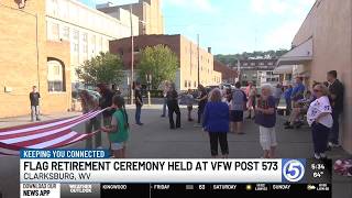 Flag retirement ceremony held at Clarksburg VFW