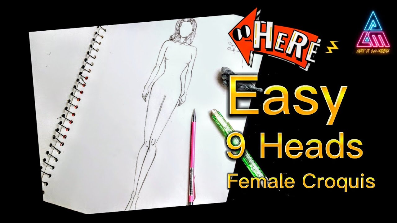 How to Draw 9 Heads FeMale Croquis / figure Drawing / step by step ...
