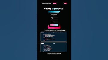Glowing Sign In Form #csstutorial #codinglover #coder #codingshortvideo #viralshort #trending #css