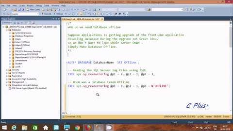 How to Use Database Offline in Sql Server
