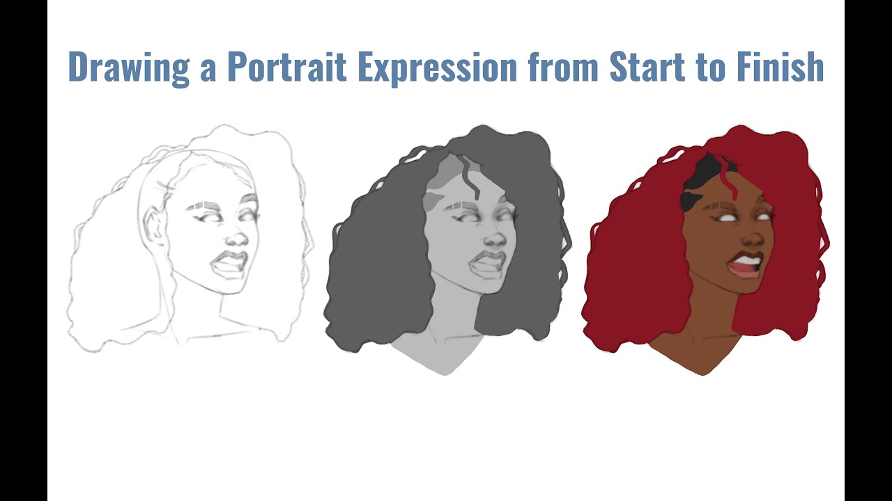 Drawing a Portrait Expression from Start to Finish - YouTube
