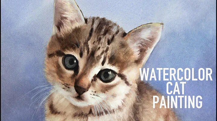 Watercolor cat Painting ( Kitten's Eyes). Timelapse DEMO