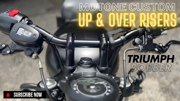 Got myself a set of the Motone Customs Up and Over Handlebar Risers for my Bonneville Bobber