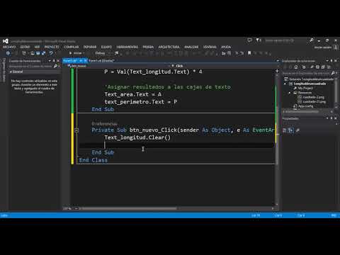 Clase 4  Perímetro y Area de Un Cuadrado en Visual Studio 10  04 05 2021
