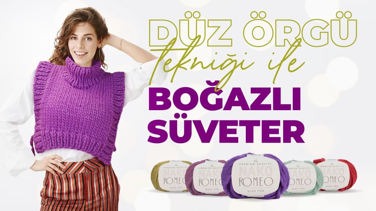 Düz Örgü Tekniği Kullanarak Kolayca Örebileceğiniz Süveter Modeli