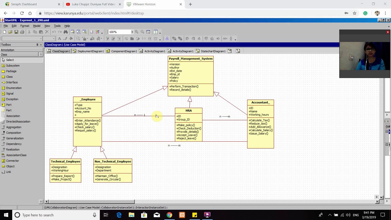 Class Diagram For Employee Payroll Management System