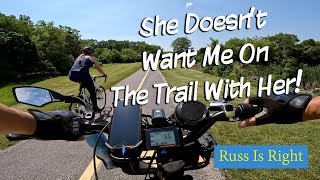 She Doesn't Like Ebikes... 'I Think This Trail Is For NonMotorized Vehicles!'