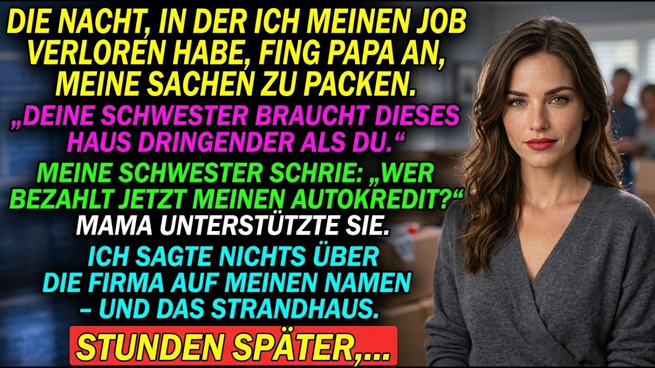 An dem Abend, an dem ich meinen Job verlor, packte mein Vater mein ganzes Leben in einen Karton, noch bevor ich meinen Mantel ausgezogen hatte. Meine Schwester fragte nicht, wie es mir geht. Meine...