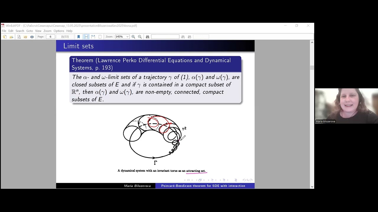 Mariia Bilozerowa.  Poincaré-Bendixson theorem for SDE with interaction