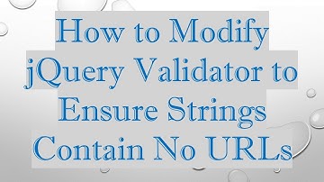 How to Modify jQuery Validator to Ensure Strings Contain No URLs