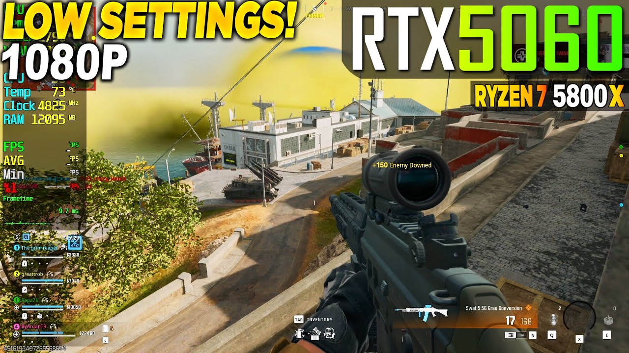 Warzone RTX 5060 + Ryzen 7 5800x - 1080p Very Low, - YouTube