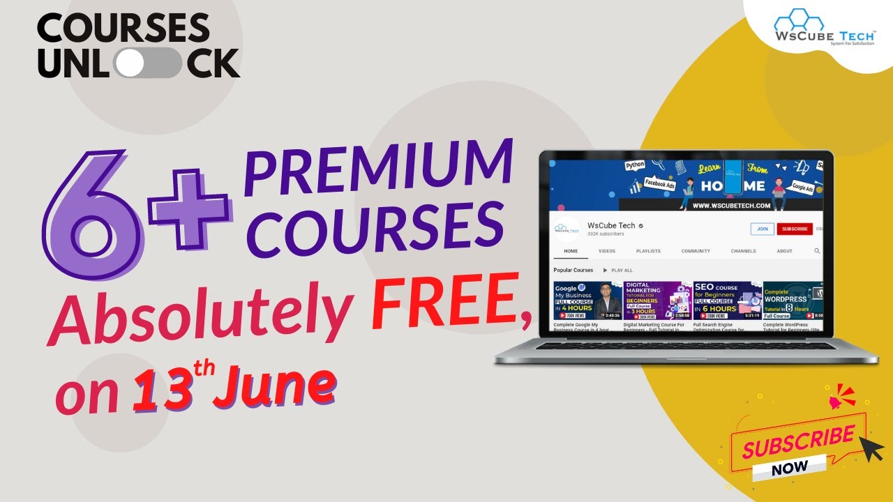 6+ Premium Courses Absolutely Free on WsCube Tech Youtube Channel from 13th June 🔥