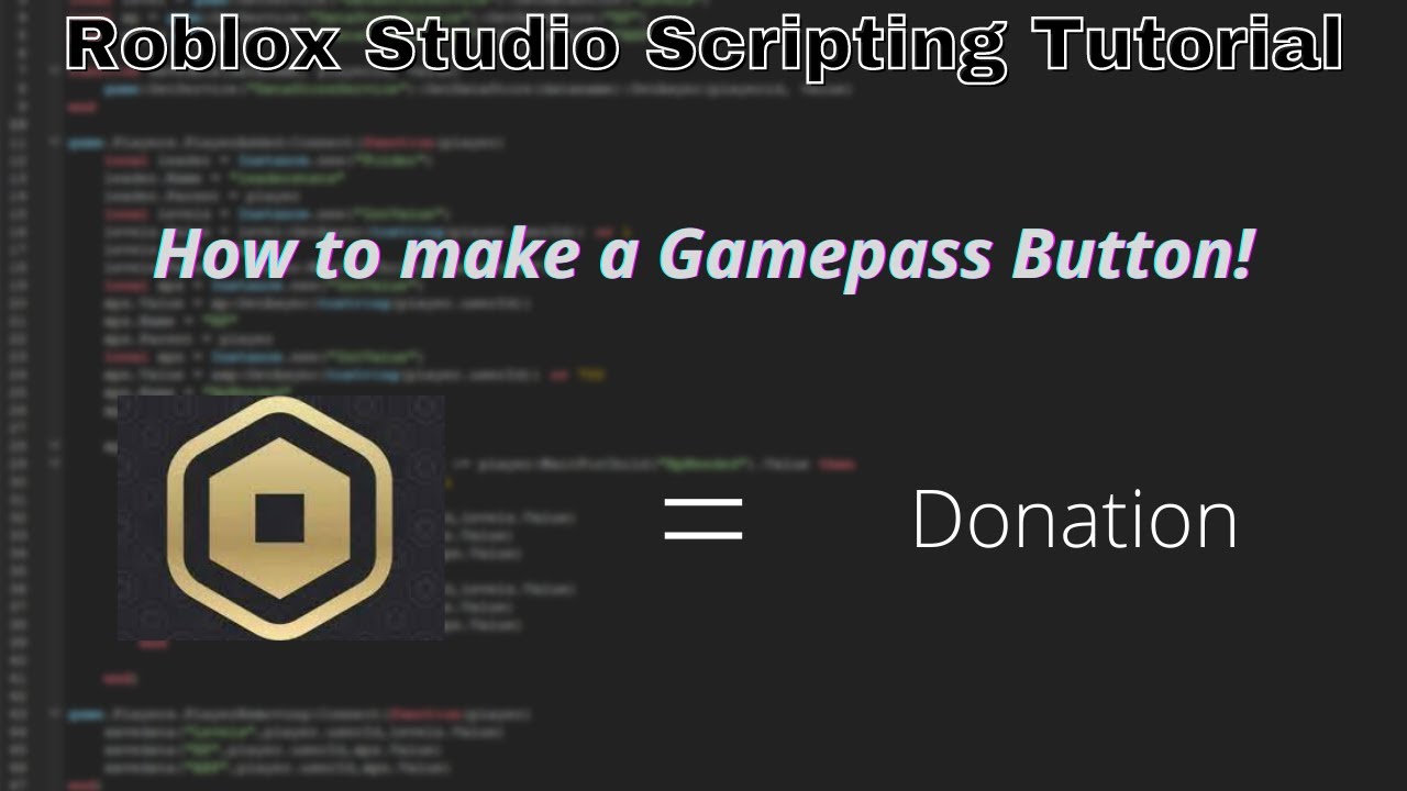 Roblox Gamepass Script Tutorial