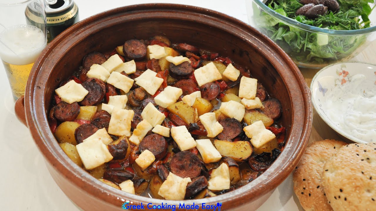 Greek Village Sausages Cooked in Beer - Χωριάτικα Λουκάνικα μαγειρεμένα σε Μπύρα | Greek Cooking Made Easy