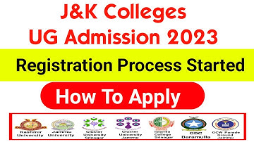 J&K Colleges UG Admission 2023 Registration Process Started How To Apply