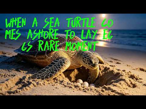 When a sea turtle comes ashore to lay eggs Rare moment