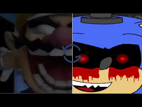 Five Nights at Wario's 1-5 & Five Nights at Sonic's 1-5 But They Have Swapped Jumpscare Sounds