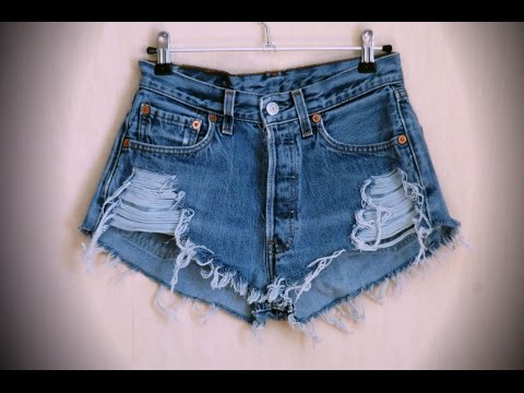 DIY- Как сделать модные рваные шорты - How To Make Ripped Shorts