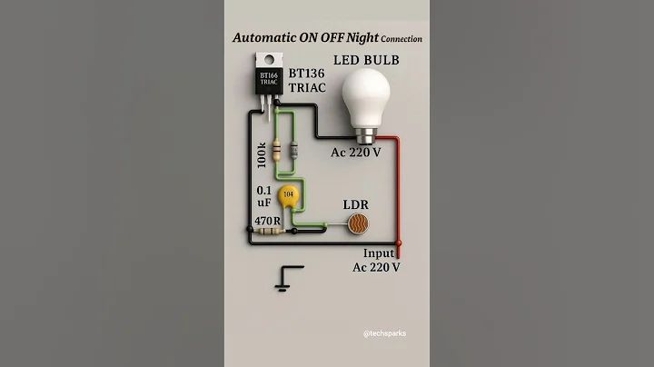Automatic ON OFF Night Lamp Circuit Using LDR | 220V Light Sensor Switch #shorts #trending #viral