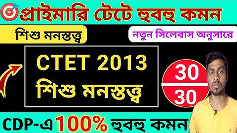 CTET 2013 CDP PAPER | CDP Suggestion | primary tet preparation 2022 | CDP MOCK TEST