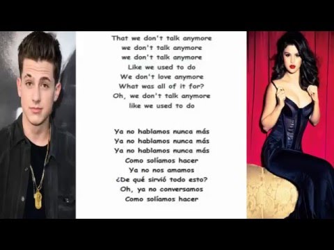 Charlie Puth Selena Gomez We Don T Talk Anymore Lyrics Youtube