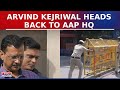 Delhi CM Arvind Kejriwal Heads Back To AAP Headquaters, BJP Labels It As &#39; Drama&#39; | Latest News