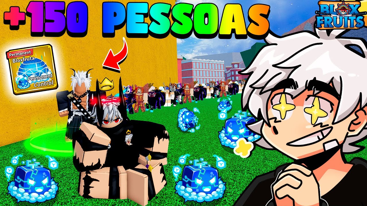 +150 PESSOAS GIRANDO FRUTA E QUEM PEGAR A MELHOR GANHA CONTROL PERMANENTE NO BLOX FRUITS!!🌐❄️