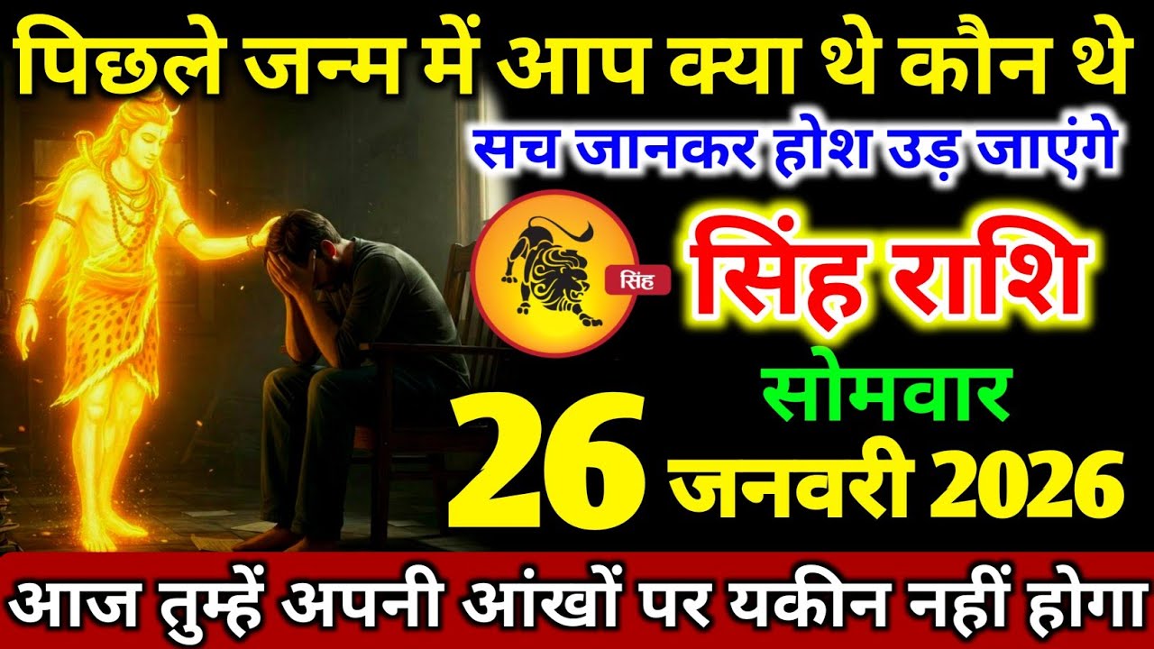 सिंह राशि वालों 26 जनवरी सोमवार पिछले जन्म में आप क्या थे सच जान कर होश उड़ जाएंगे। Singh Rashi 