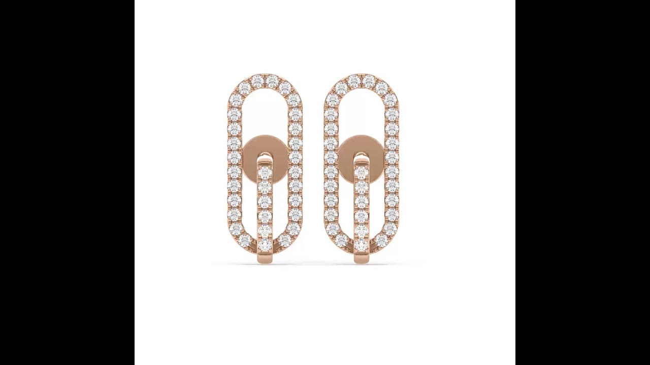 Trendy paper clip diamond earrings YouTube