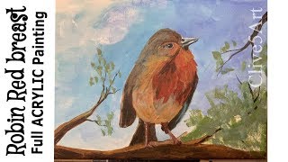 Christmas Robin Acrylic Painting Complete Lesson Christmas Robin Acrylic Painting Complete Lesson