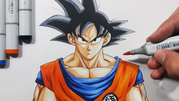 Original Goku Super Hero Portrait Anime Cartoon pencil Drawing A4