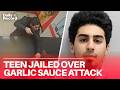 Teenager who threatened to kill chicken shop worker over GARLIC SAUCE is jailed for three years