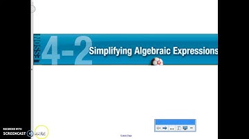 4-2 Pre Algebra  Simplifying Algebraic Expressions