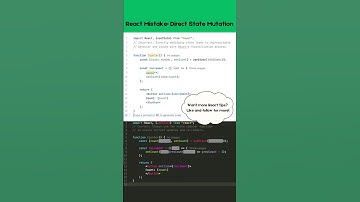React Mistake: Direct State Mutation