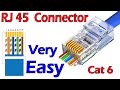 How to make internetethernet cable connector rj 45 network patch with cat 6 cable