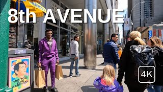NEW YORK CITY Walking Tour (4K) 8th AVENUE