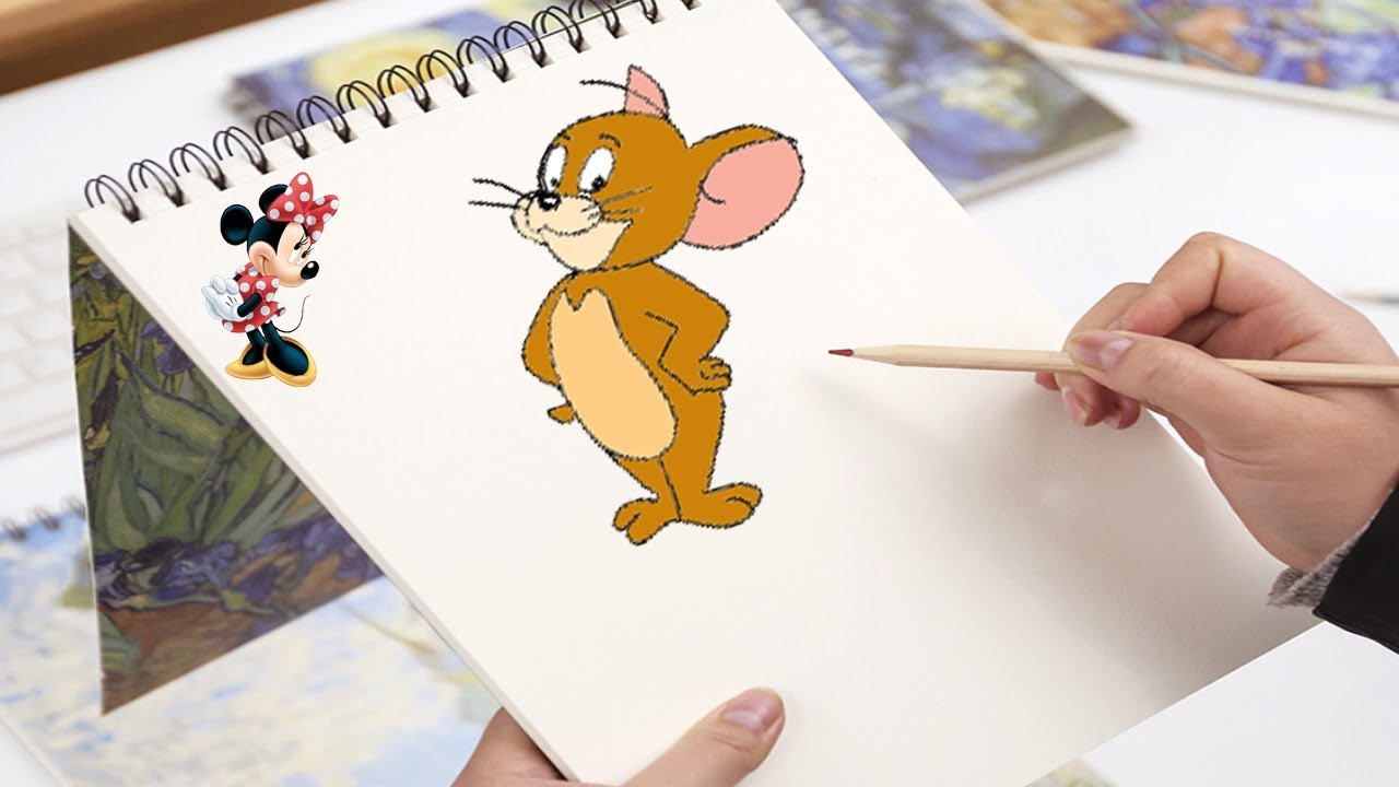 تعليم الرسم  رسم الفار جيري خطوة بخطوة للاطفال  توم وجيري