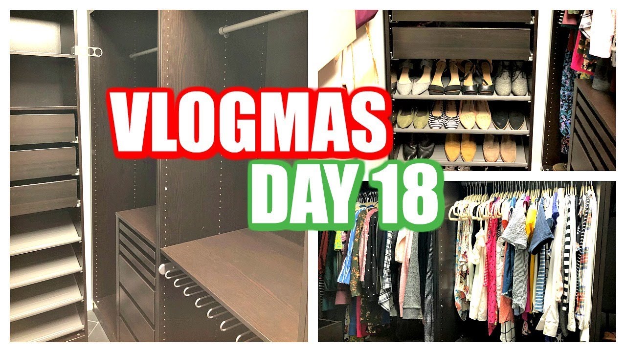 VLOGMAS DAY 18 | New Closet Tour, Trying Drugstore Makeup