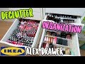 Makeup Declutter + The BEST Way to Organize IKEA Alex Drawers!!