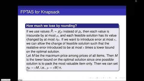 FPTAS for Knapsack