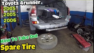 How to remove spare tire on Toyota 4Runner 2004 2005 2006 and more